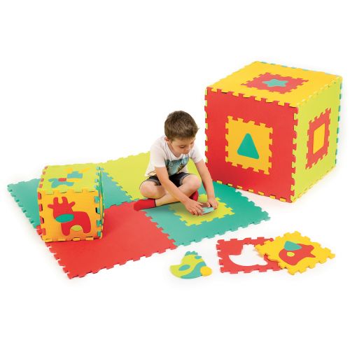 Jumbo foam mat: Spacious, comfortable surface for safe play. This shock absorbent mat protects your child from cold floors. Play puzzle: 2D or 3D jigsaw puzzle.
