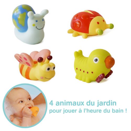 Nature squirt toys. Flexible nature-themed sprayers specially designed for the bath. Baby discovers how fun bath time can be ! Discover our whole new collection of original designs for boys and girls.