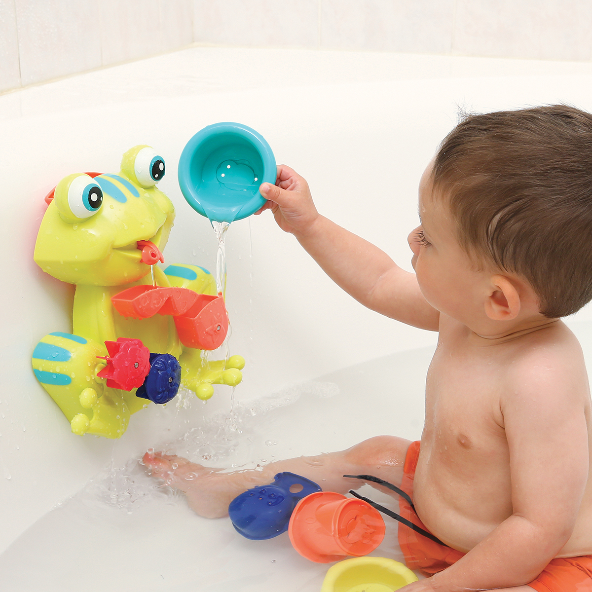 SPITZER TOYS® Jouet Pour Le Bain, Grenouille De Bain Flottante Avec Jet D'eau, Jouet De Bain Pour Filles Et Garçons à Partir De 1 2 3 4 Ans, Jouet D'eau Pour Bébé