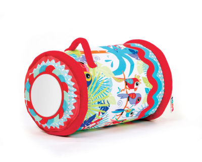 Inflatable cylinder fitted with a sheath composed of soft fabrics and a handle to grip it. Helps to develop dexterity and motor skills.