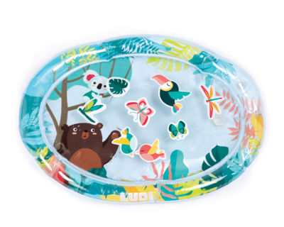 Fun-filled water toy! This brightly coloured play mat will spark baby’s curiosity. Children will enjoy trying to grab the floating toys and have fun squeezing the mat to move the water around. 