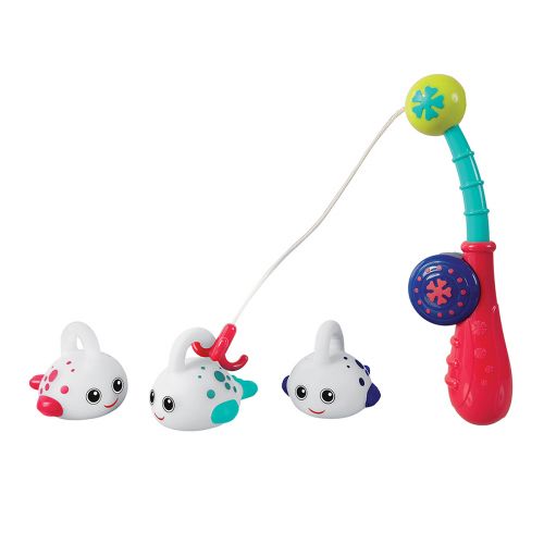 Colourful line fishing with four funny little fish to catch. Share beautiful moments at bath time!