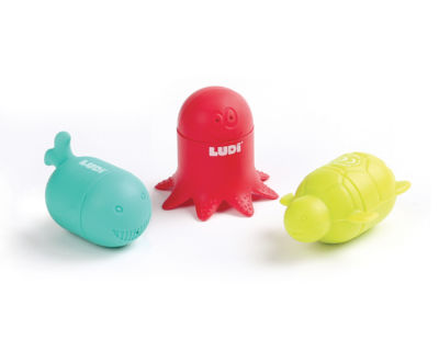 Disassemble, fit together and mix the washable squirt toys to create fun, new characters! Easy-to-clean bath toys.