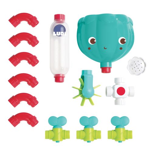 Build this great circuit to discover the effects of water! 14 interchangeable pieces to create their own circuit. Stimulates children’s imagination and dexterity. Attaches with suction cups.