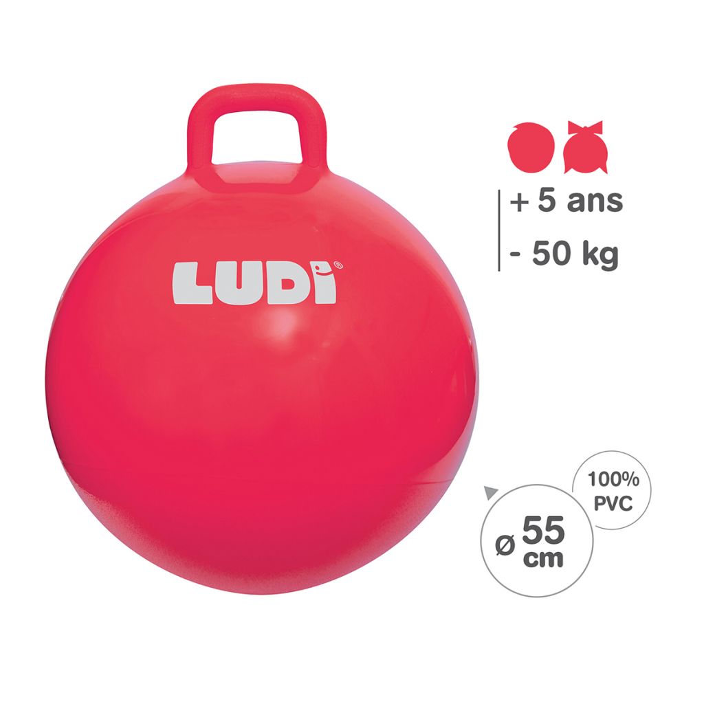 LUDI Ballon Sauteur 45 CM BLEU - Bien-être-enfants
