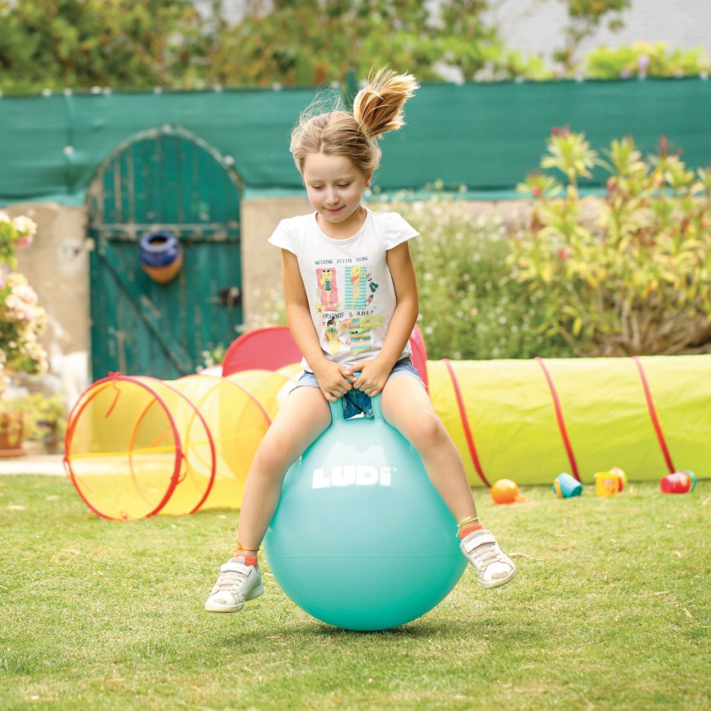 Ballon Sauteur pour Enfants avec Poignée Adaptée - Bleu