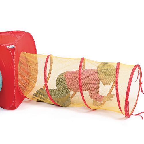 Three tunnels to assemble to create a large motor skills course. This lightweight, flexible and compact unit easily unfolds and folds into its included bag. 