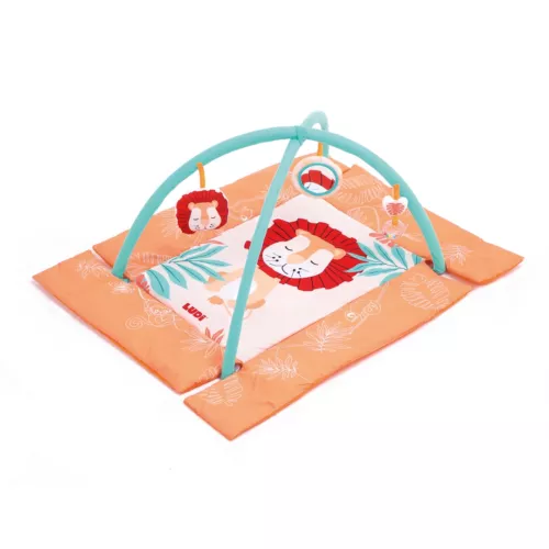 LUDI lion play mat. Removable arches. 3 detachable and repositionable sensory activities. From birth