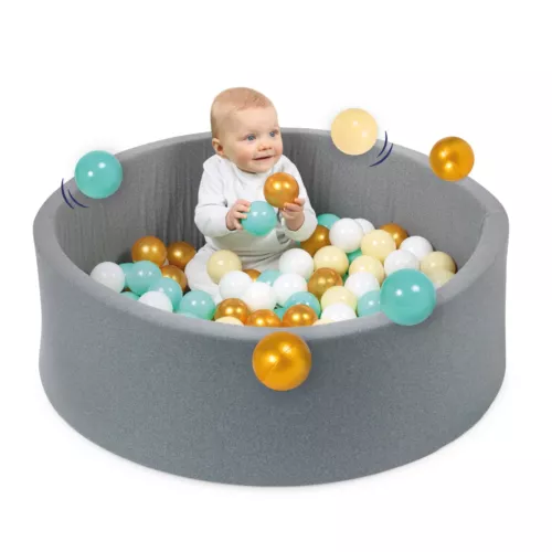 Fabric Ball Pit by LUDI. Dive into a world of softness with our fabric ball pit! Its colors and soft balls provide hours of safe play, stimulating motor skills and sparking the imagination of little ones.