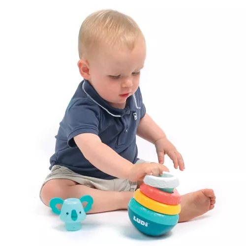 A stacking game that encourages logic and fine motor skills. From 10 months.