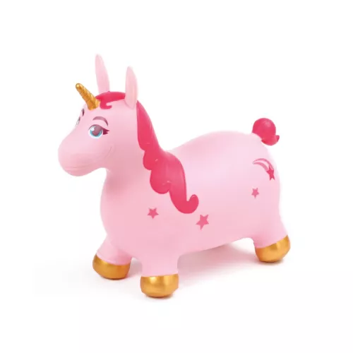 The pretty unicorn can be used like a jumping ball, with two ‘ear grips’ and a little golden horn. Little riders are ready for a wild ride! From 10 months.