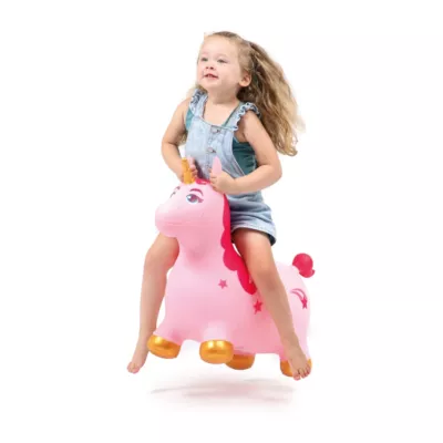 The pretty unicorn can be used like a jumping ball, with two ‘ear grips’ and a little golden horn. Little riders are ready for a wild ride! From 10 months.