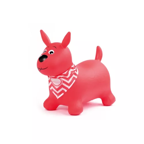 Ce chien sauteur deviendra le compagnon de jeu idéal des petits ! Bébé grandit et rebondit avec son petit chien ! Utilisation : intérieur/extérieur. Plastique doux et épais. Grande stabilité. Bandana personnalisable. Pompe inclus. Dès 10 mois.