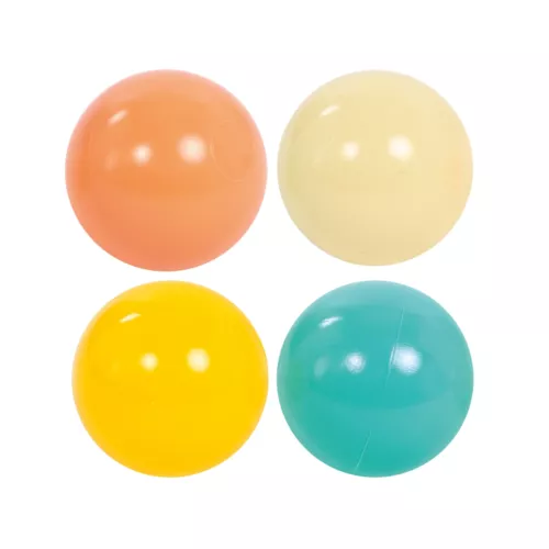 Lot de 75 balles idéales pour compléter les aires de jeu des enfants ou créer une piscine à balles. Balles anti écrasement. Hygiénique, utilisation indoor-outdoor. Dès 6 mois.