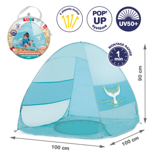Tente Multifonction Pop-Up UV50+ : Une Aire de Jeu et Piscine XXL pour Bébé dès 10 mois