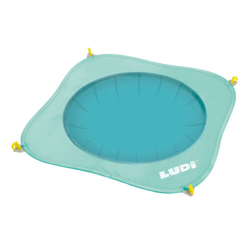 LUDI / 90063 / piscine pop up / 10 mois. facile à installer et à replier, contient un sac de rangement et quatres piquets pour la fixer dans le sable